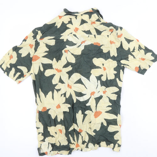 Zara Womens Multicoloured Floral Viscose Tunic Blouse Size S Collared