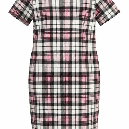 Kaaya Womens Multicoloured Check Polyester Pencil Dress Size 20 Round Neck