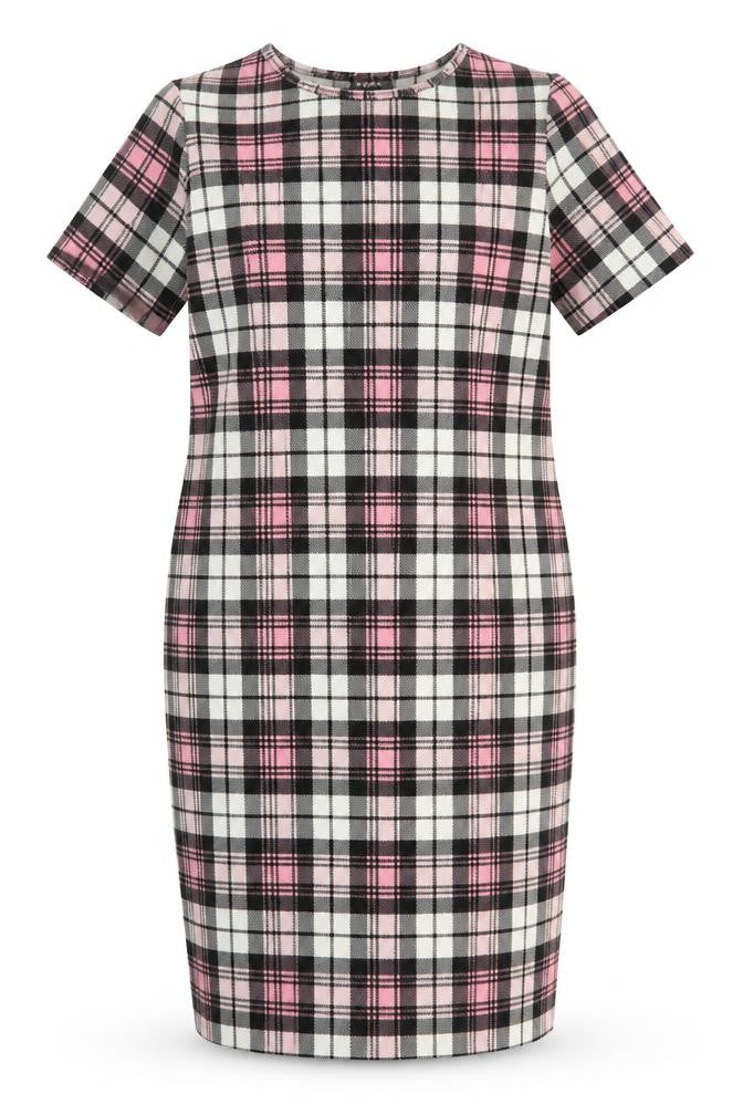 Kaaya Womens Multicoloured Check Polyester Pencil Dress Size 20 Round Neck
