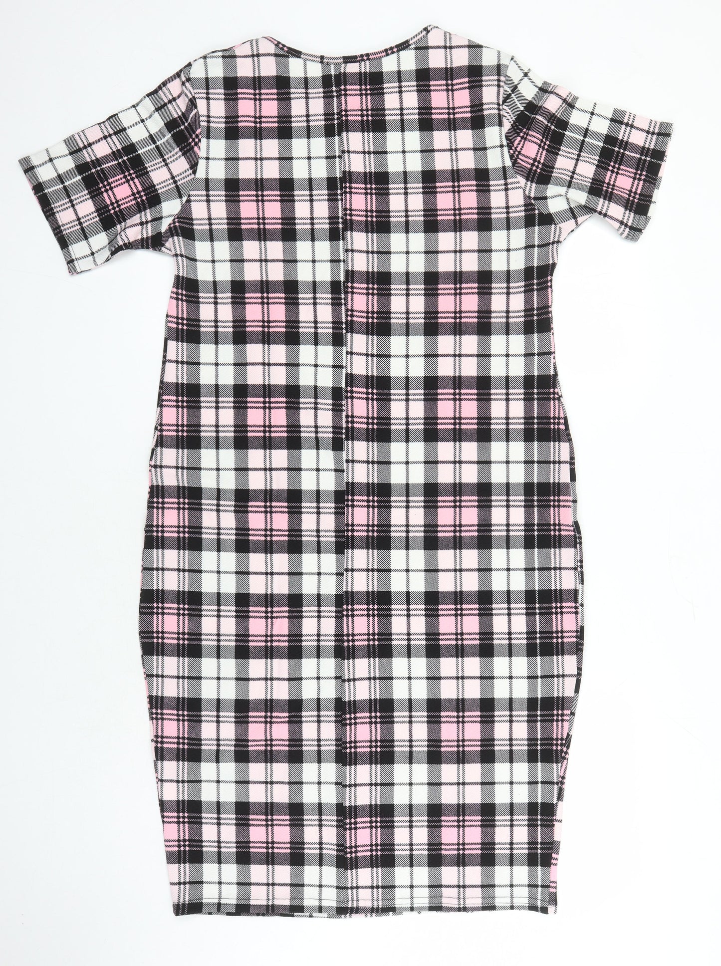 Kaaya Womens Multicoloured Check Polyester Pencil Dress Size 20 Round Neck