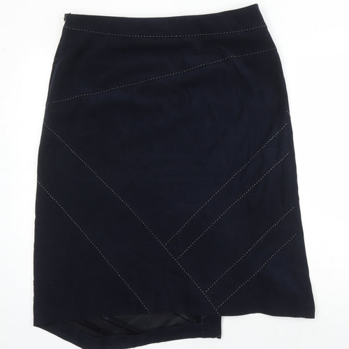 Alex & Co Womens Blue Polyester A-Line Skirt Size 16