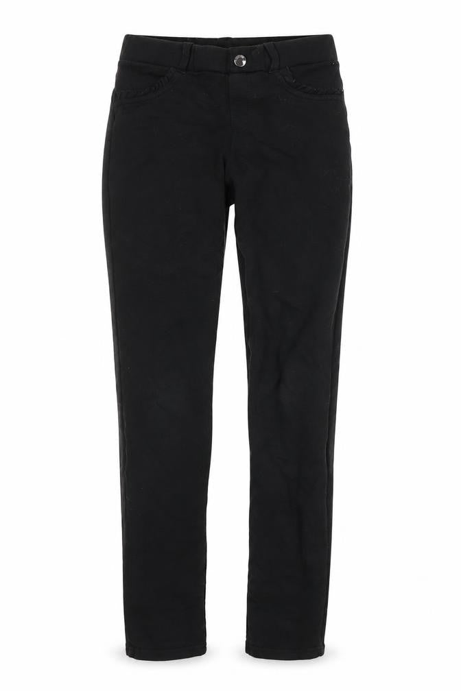 Myrl Girls Black 100% Cotton Jegging Trousers Size 9 Years L24 in Classic - Elasticated Waist