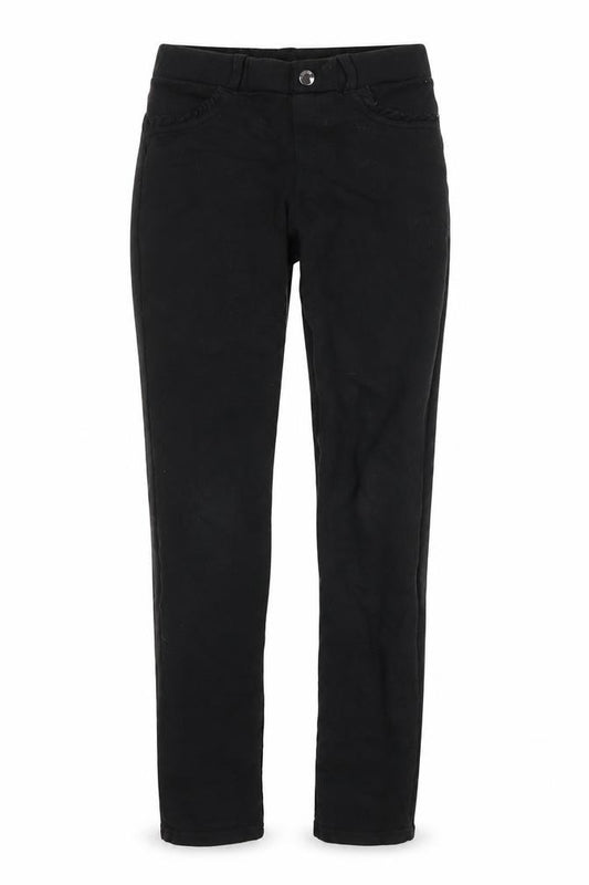 Myrl Girls Black 100% Cotton Jegging Trousers Size 9 Years L24 in Classic - Elasticated Waist