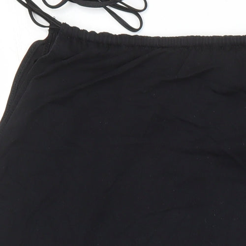 Oasis Womens Black Polyester Tunic Blouse Size 8 Scoop Neck - Bow Detail