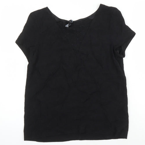 The Kooples Womens Black Polyamide Tunic Blouse Size S Round Neck - Lace Detail