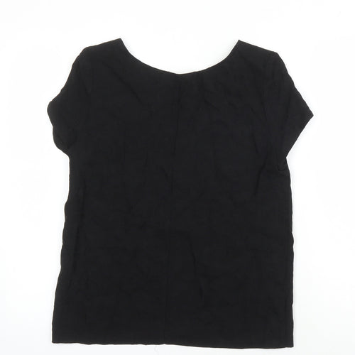 The Kooples Womens Black Polyamide Tunic Blouse Size S Round Neck - Lace Detail