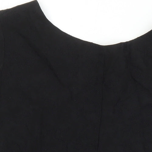 The Kooples Womens Black Polyamide Tunic Blouse Size S Round Neck - Lace Detail