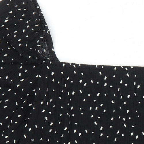 Monkl Womens Multicoloured Polka Dot Polyester Cropped T-Shirt Size S Off the Shoulder