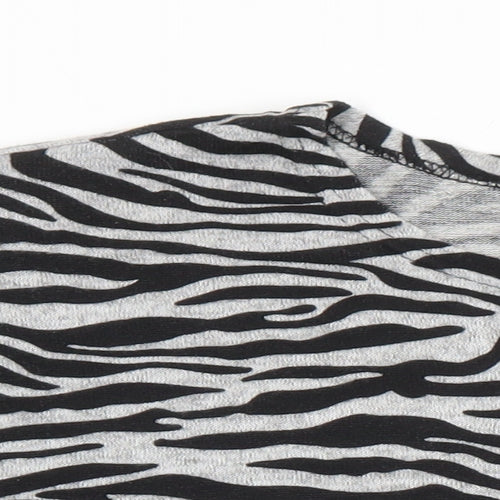 Misumi Womens Multicoloured Animal Print Acrylic Tunic Blouse One Size Round Neck