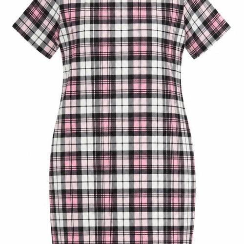 Kaaya Womens Multicoloured Check Polyester Pencil Dress Size 26 Round Neck