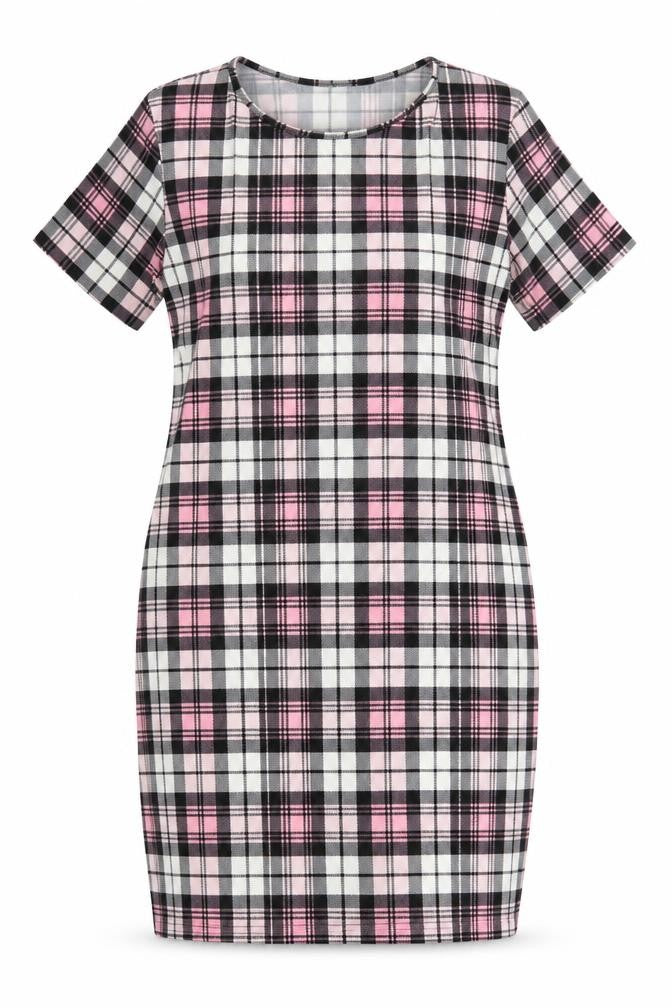 Kaaya Womens Multicoloured Check Polyester Pencil Dress Size 26 Round Neck