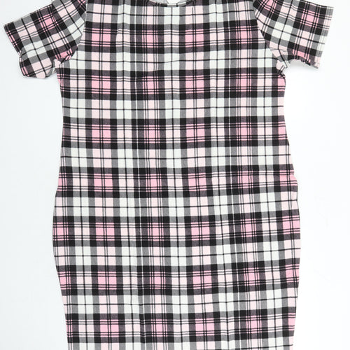 Kaaya Womens Multicoloured Check Polyester Pencil Dress Size 22 Round Neck
