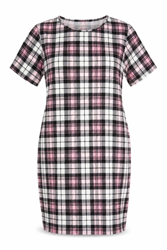 Kaaya Womens Multicoloured Check Polyester Pencil Dress Size 20 Round Neck