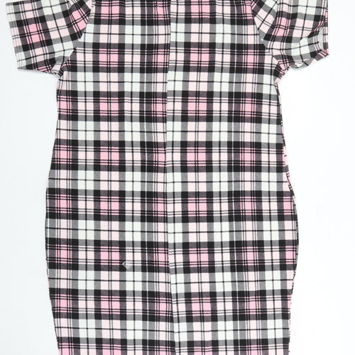 Kaaya Womens Multicoloured Check Polyester Pencil Dress Size 20 Round Neck