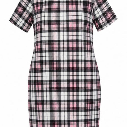 Kaaya Womens Multicoloured Check Polyester Pencil Dress Size 18 Round Neck