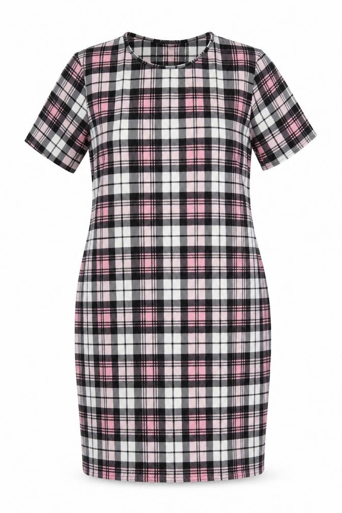 Kaaya Womens Multicoloured Check Polyester Pencil Dress Size 18 Round Neck