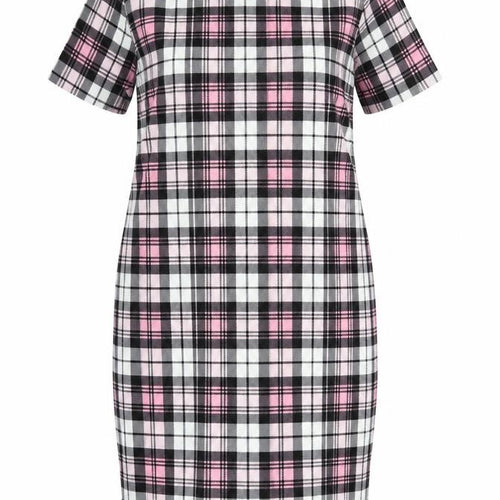 Kaaya Womens Multicoloured Check Polyester Pencil Dress Size 18 Round Neck