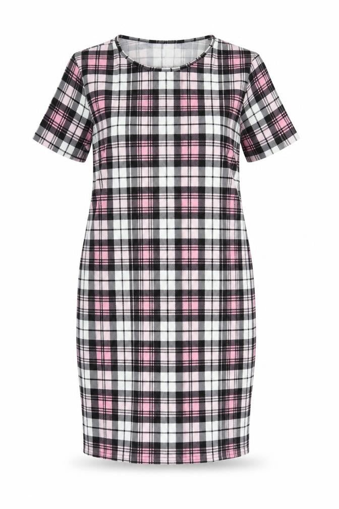 Kaaya Womens Multicoloured Check Polyester Pencil Dress Size 18 Round Neck