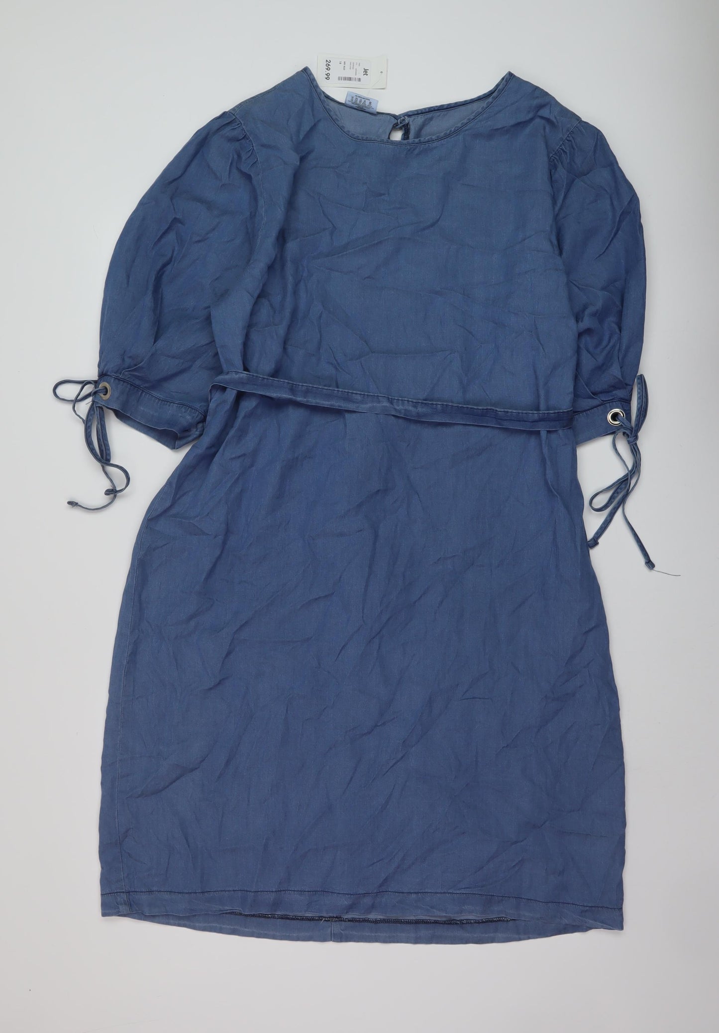Donatella Womens Blue Lyocell A-Line Size 18 Round Neck Pullover