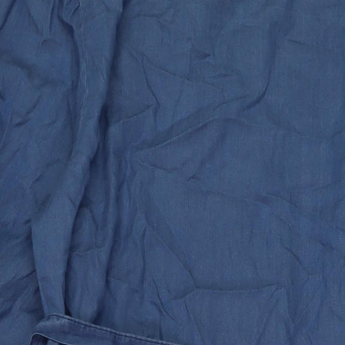Donatella Womens Blue Lyocell A-Line Size 18 Round Neck Pullover