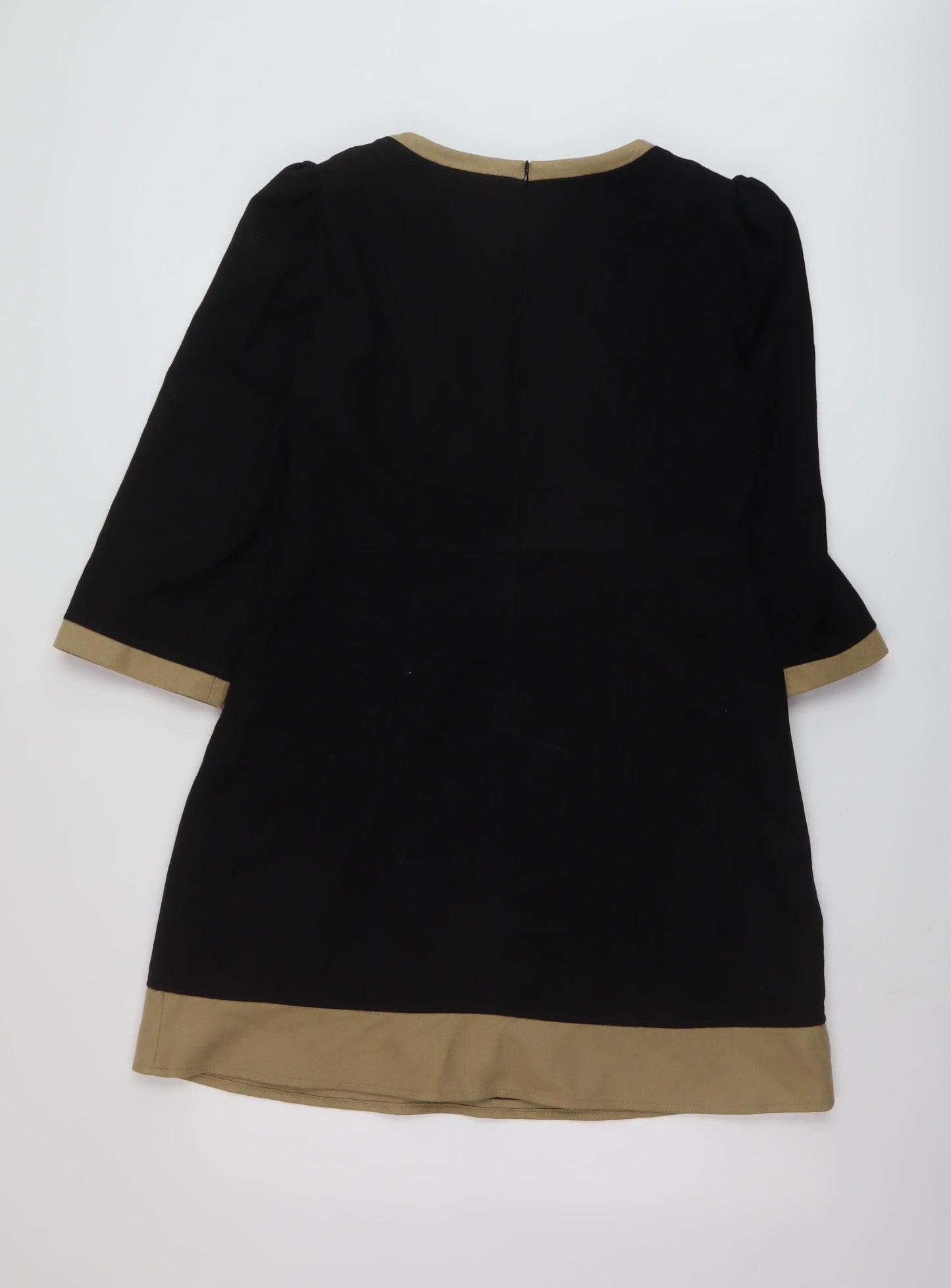 A Wear Womens Black Wool A-Line Size 12 Round Neck Zip