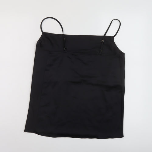 River Island Womens Black Polyester Basic Tank Size 8 Cowl Neck