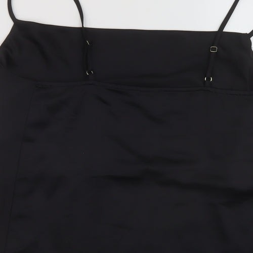 River Island Womens Black Polyester Basic Tank Size 8 Cowl Neck