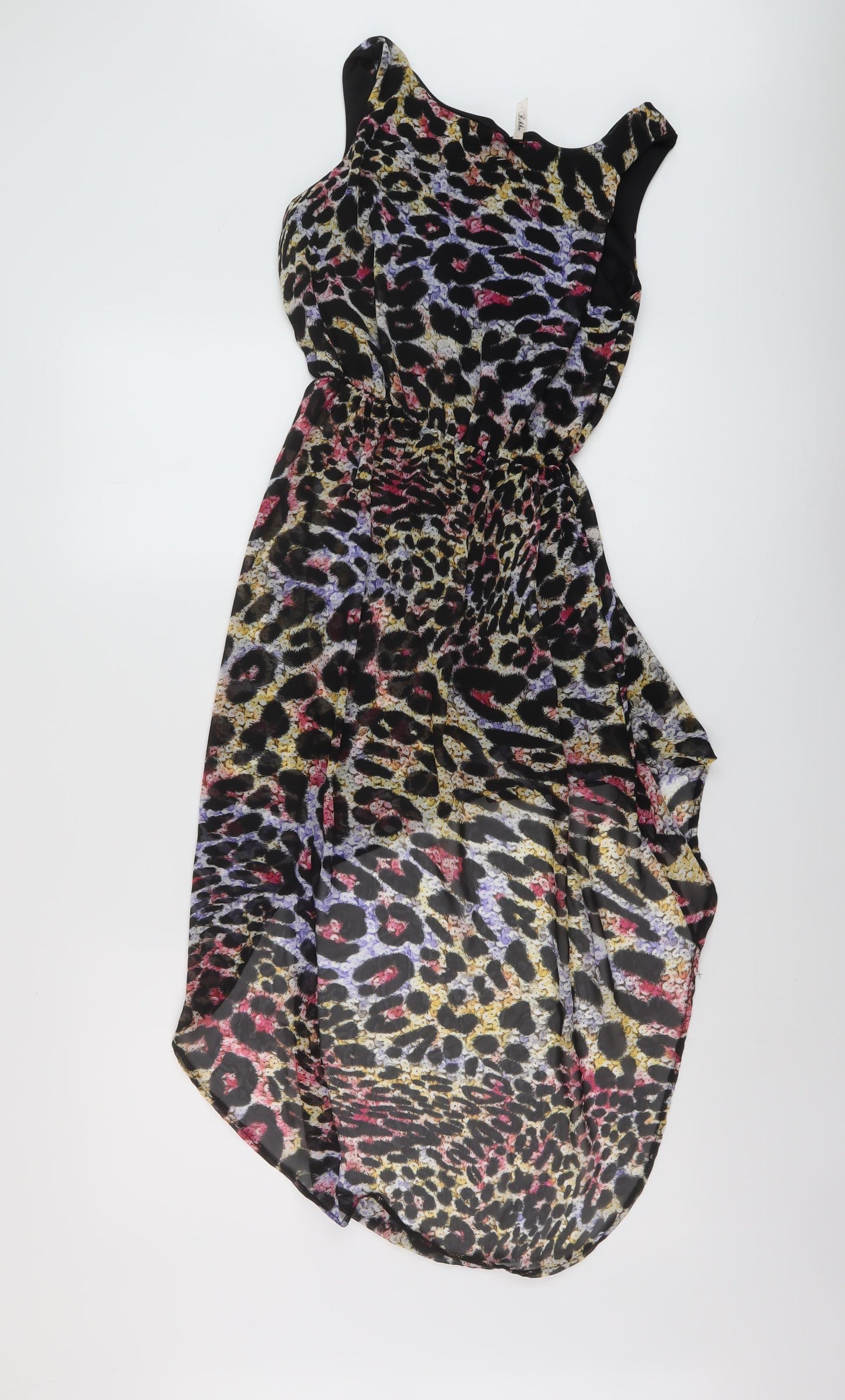 RRibbron Womens Multicoloured Animal Print Polyester A-Line Size 8 Round Neck Pullover