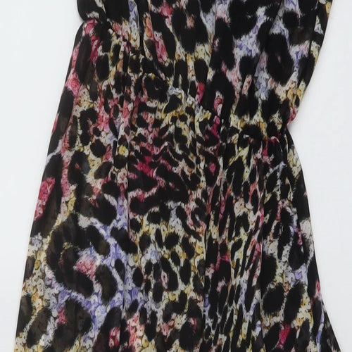 RRibbron Womens Multicoloured Animal Print Polyester A-Line Size 8 Round Neck Pullover
