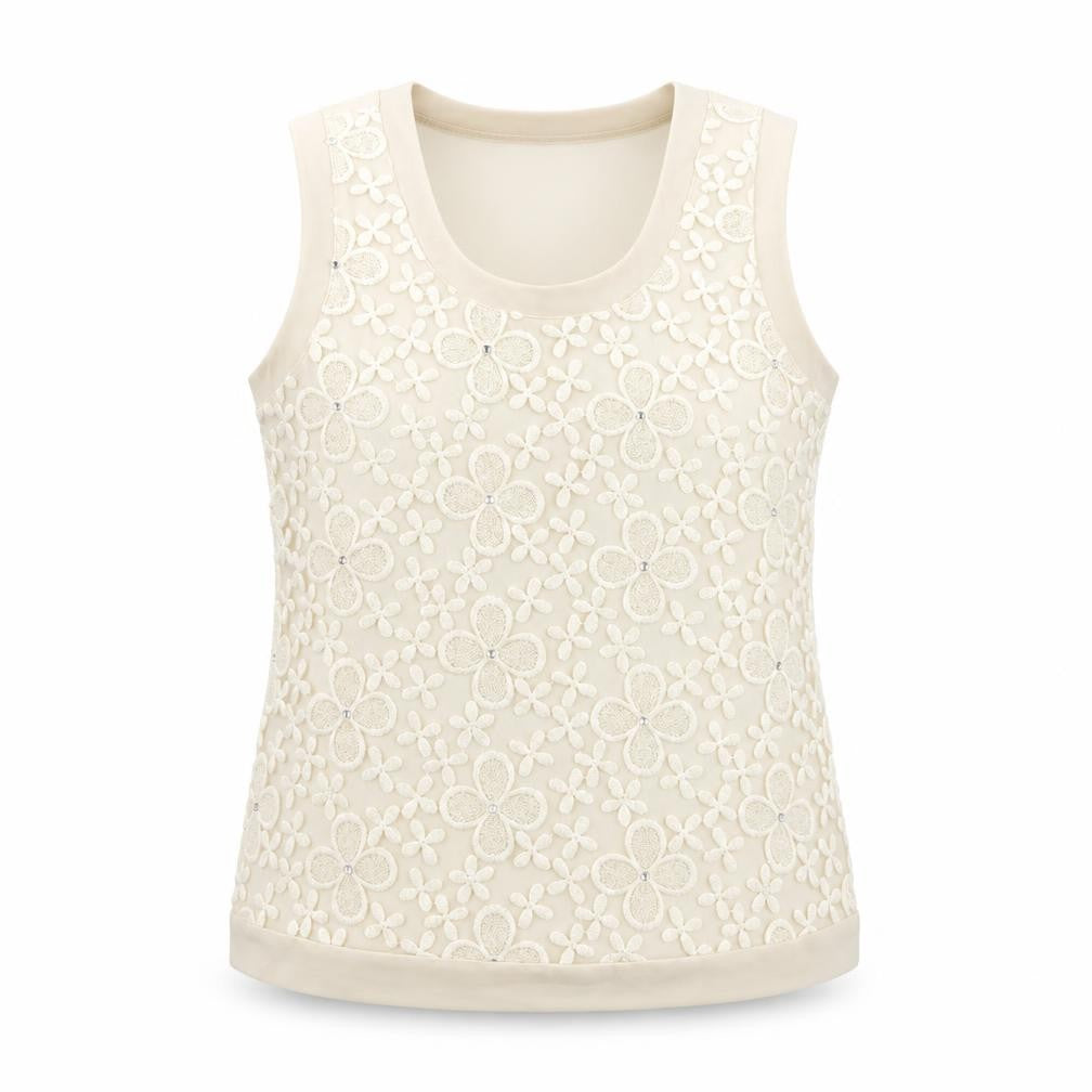 Next Womens Ivory Floral Polyester Basic Tank Size 10 Round Neck
