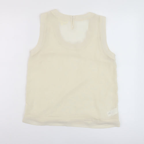 Nexty Womens Ivory Floral Polyester Basic Tank Size 10 Round Neck