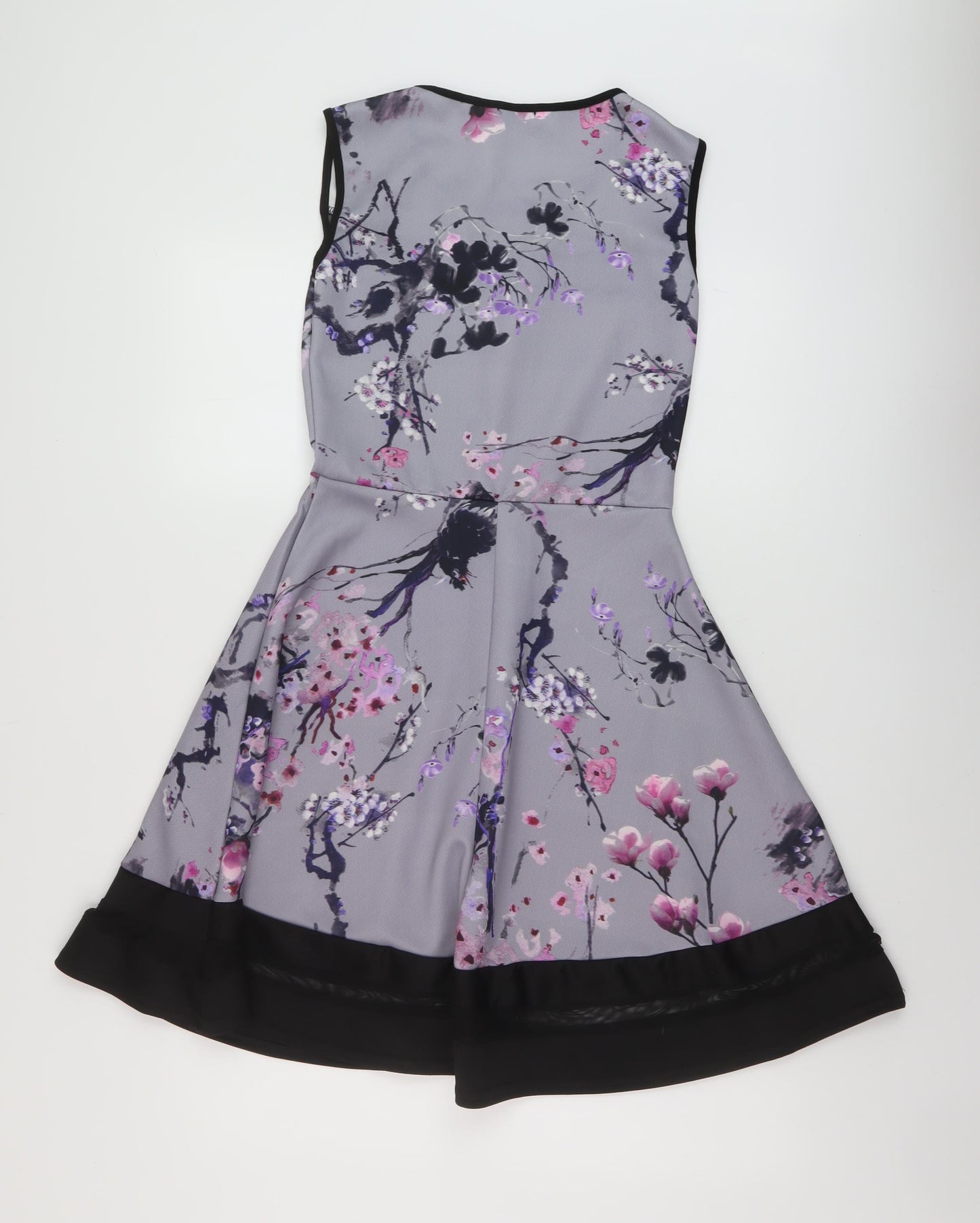 Want That Trend Womens Blue Geometric Polyester A-Line Size 10 Round Neck Pullover