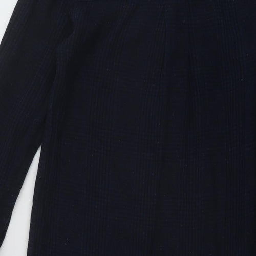 Fat Face Womens Blue Plaid Cotton A-Line Size 6 V-Neck Button
