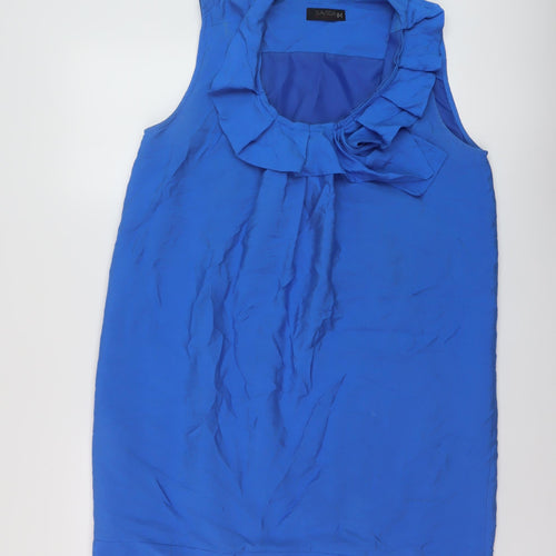 Savida Womens Blue Viscose A-Line Size 16 Scoop Neck Pullover