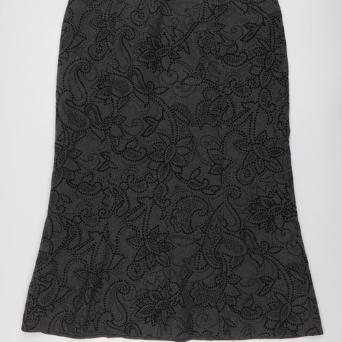 CC Womens Grey Geometric Wool A-Line Skirt Size 20 Zip