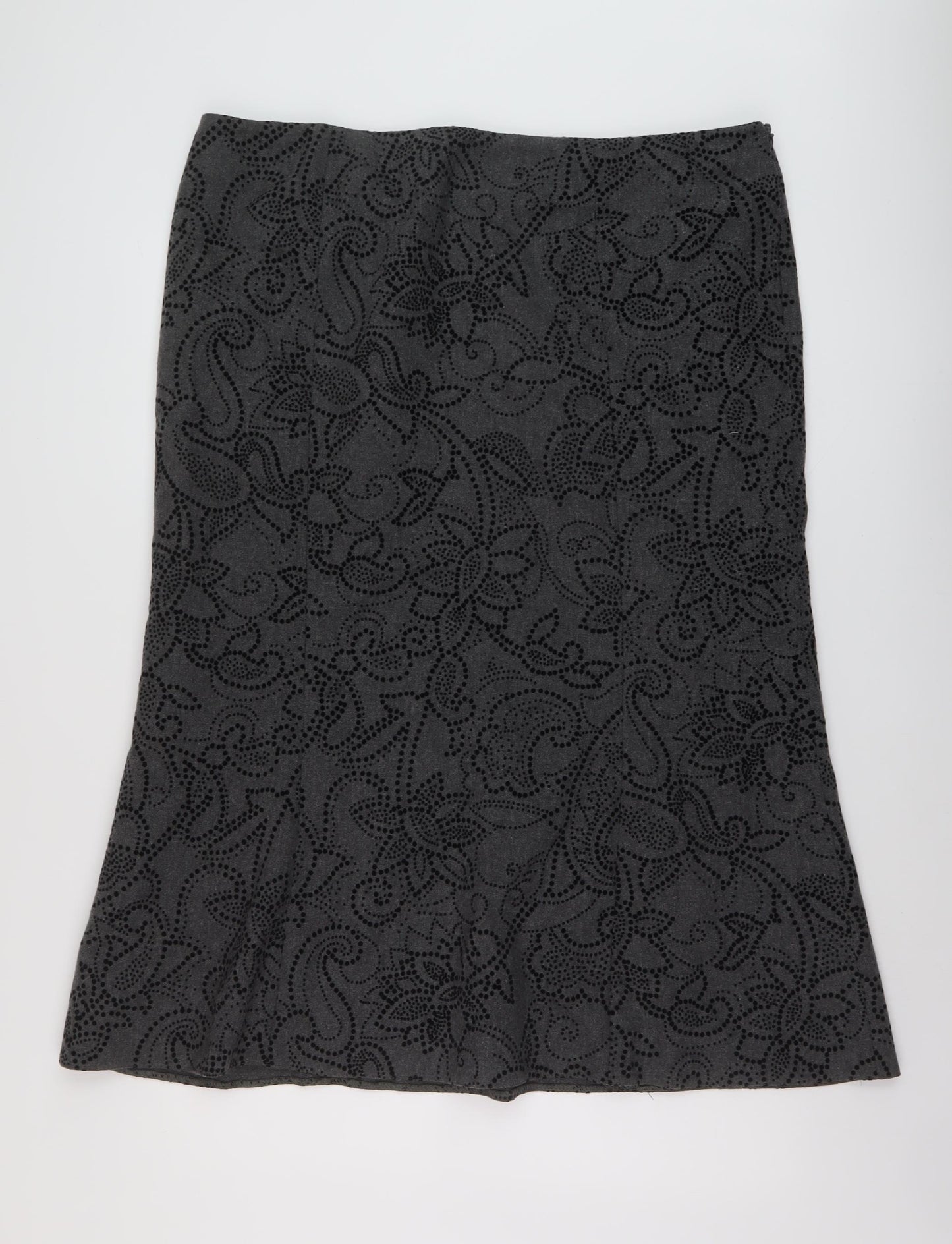 CC Womens Grey Geometric Wool A-Line Skirt Size 20 Zip