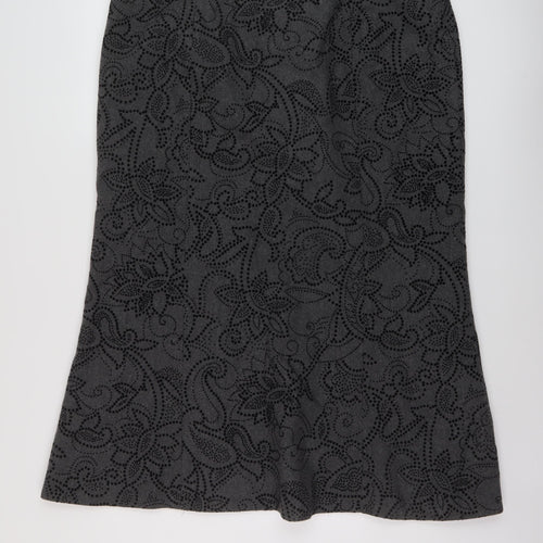 CC Womens Grey Geometric Wool A-Line Skirt Size 20 Zip