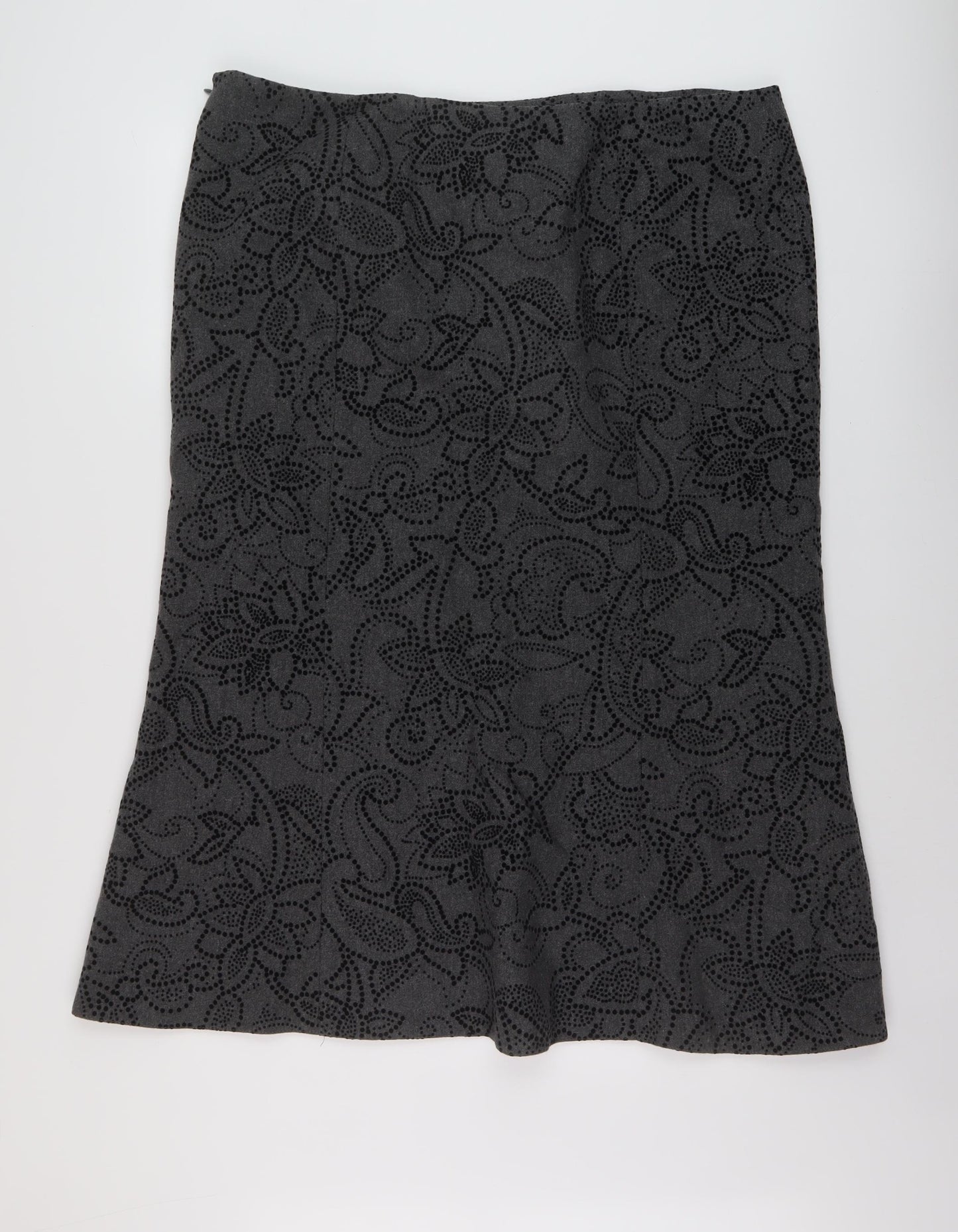 CC Womens Grey Geometric Wool A-Line Skirt Size 20 Zip