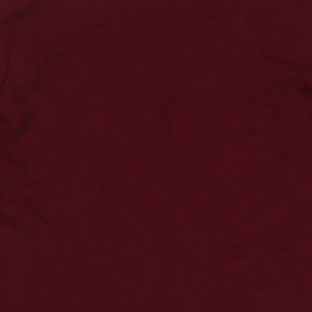 Simply Be Womens Red Cotton Tunic Blouse Size 24 Round Neck