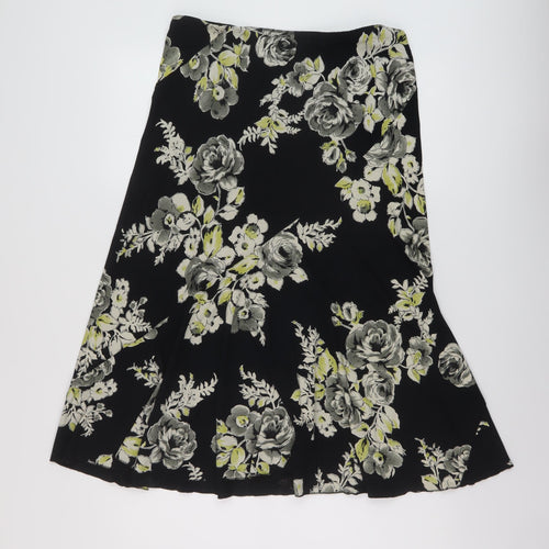 Marks and Spencer Womens Beige Floral Viscose A-Line Skirt Size 12