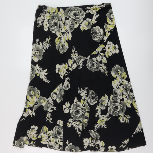 Marks and Spencer Womens Beige Floral Viscose A-Line Skirt Size 12