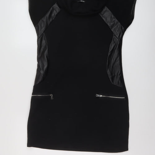 Quiz Womens Black Polyester Mini Size 10 Roll Neck Pullover