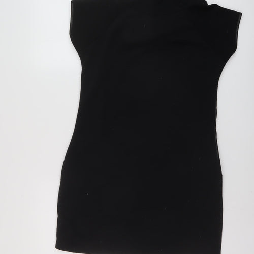 Quiz Womens Black Polyester Mini Size 10 Roll Neck Pullover