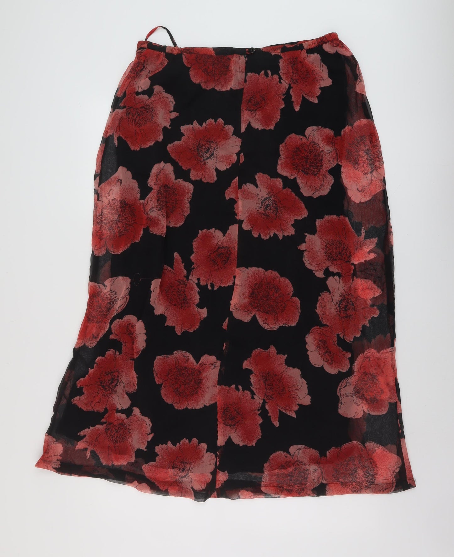 Adini Womens Beige Floral Polyester A-Line Skirt Size 10 Zip