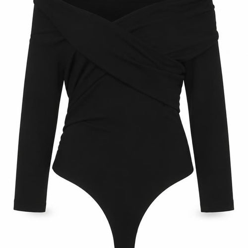 ASOS Womens Black Vinyl Bodysuit One-Piece Size 10 Snap