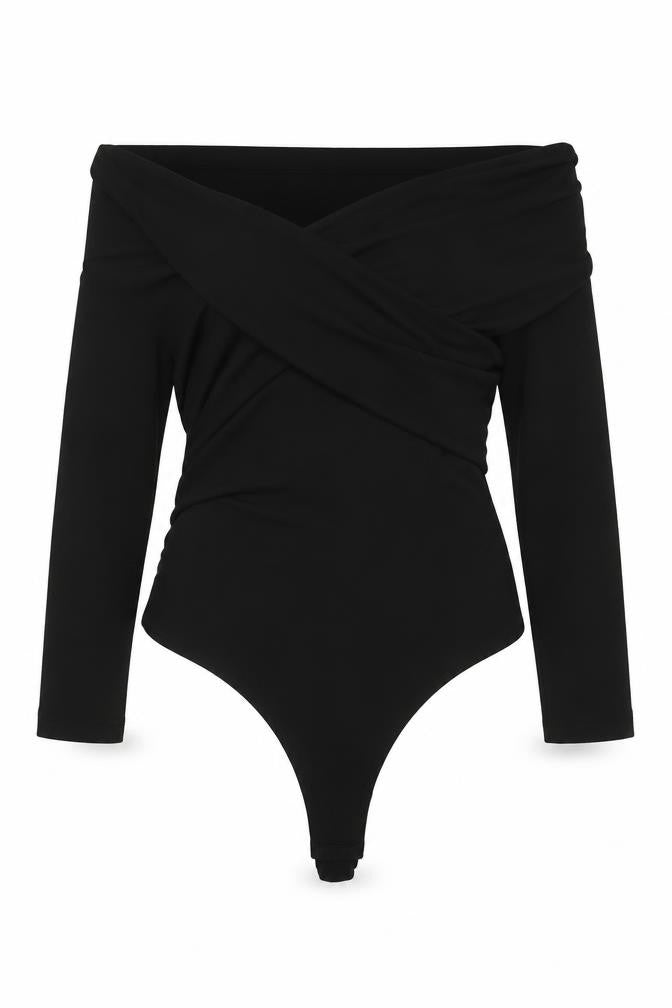 ASOS Womens Black Vinyl Bodysuit One-Piece Size 10 Snap