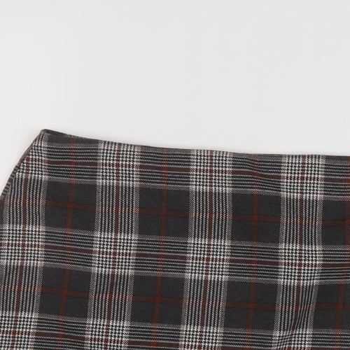 PARISIAN SIGNATURE Womens Grey Plaid Polyester A-Line Skirt Size 10 Zip