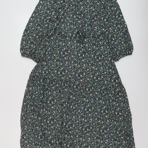 Marks and Spencer Womens Multicoloured Floral Viscose A-Line Size 12 Round Neck Pullover
