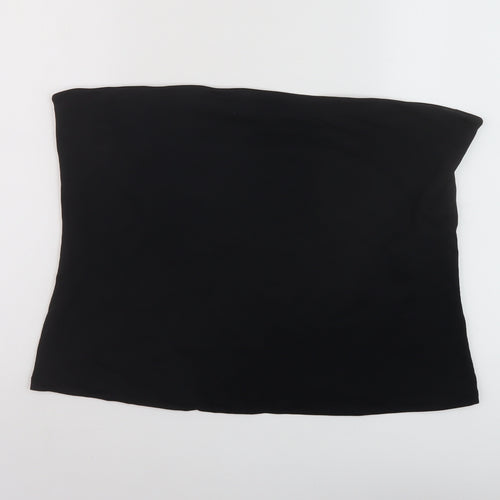 Marks and Spencer Womens Black Cotton Cropped Tank Size XL Off the Shoulder
