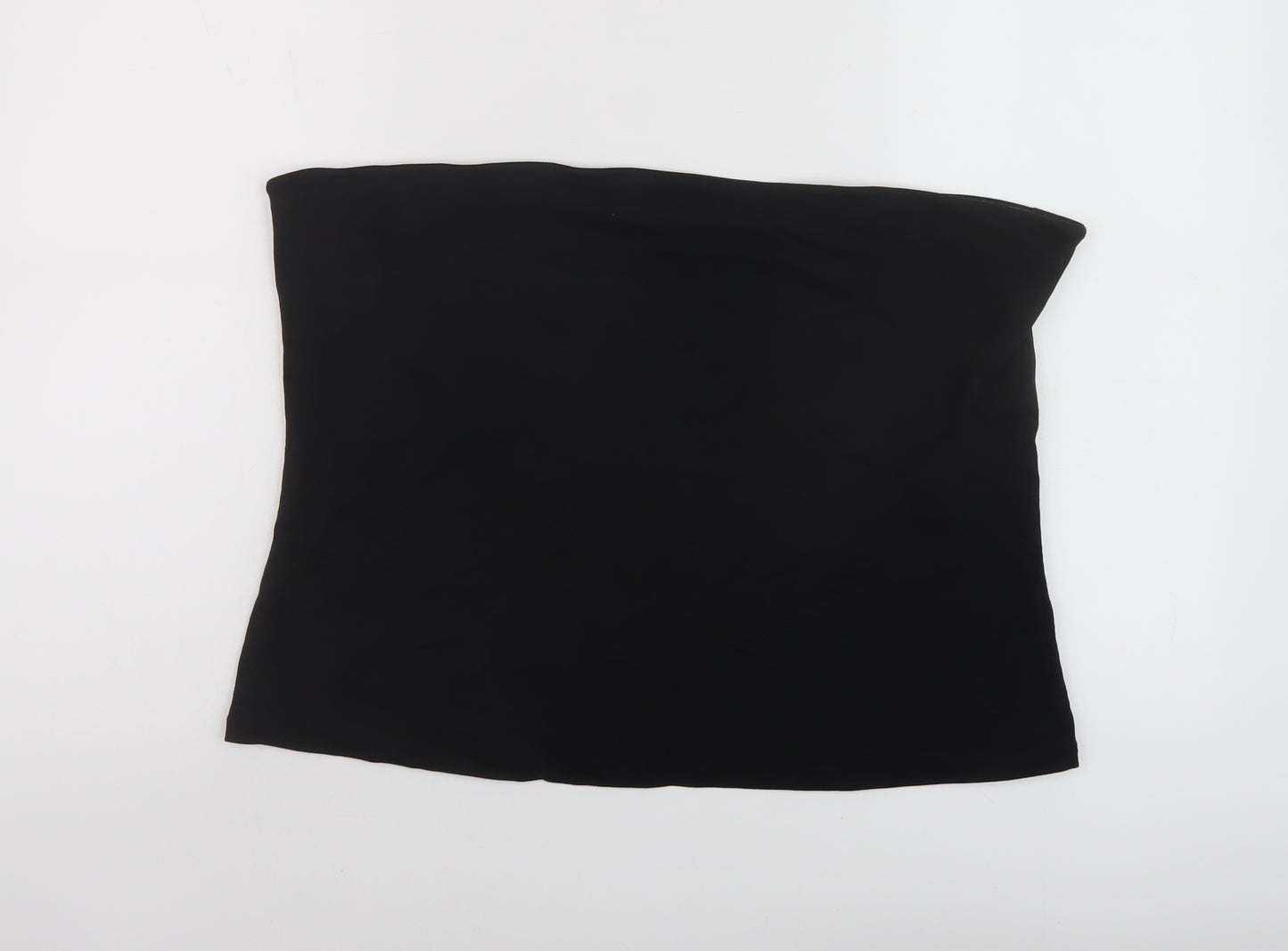 Marks and Spencer Womens Black Cotton Cropped Tank Size XL Off the Shoulder